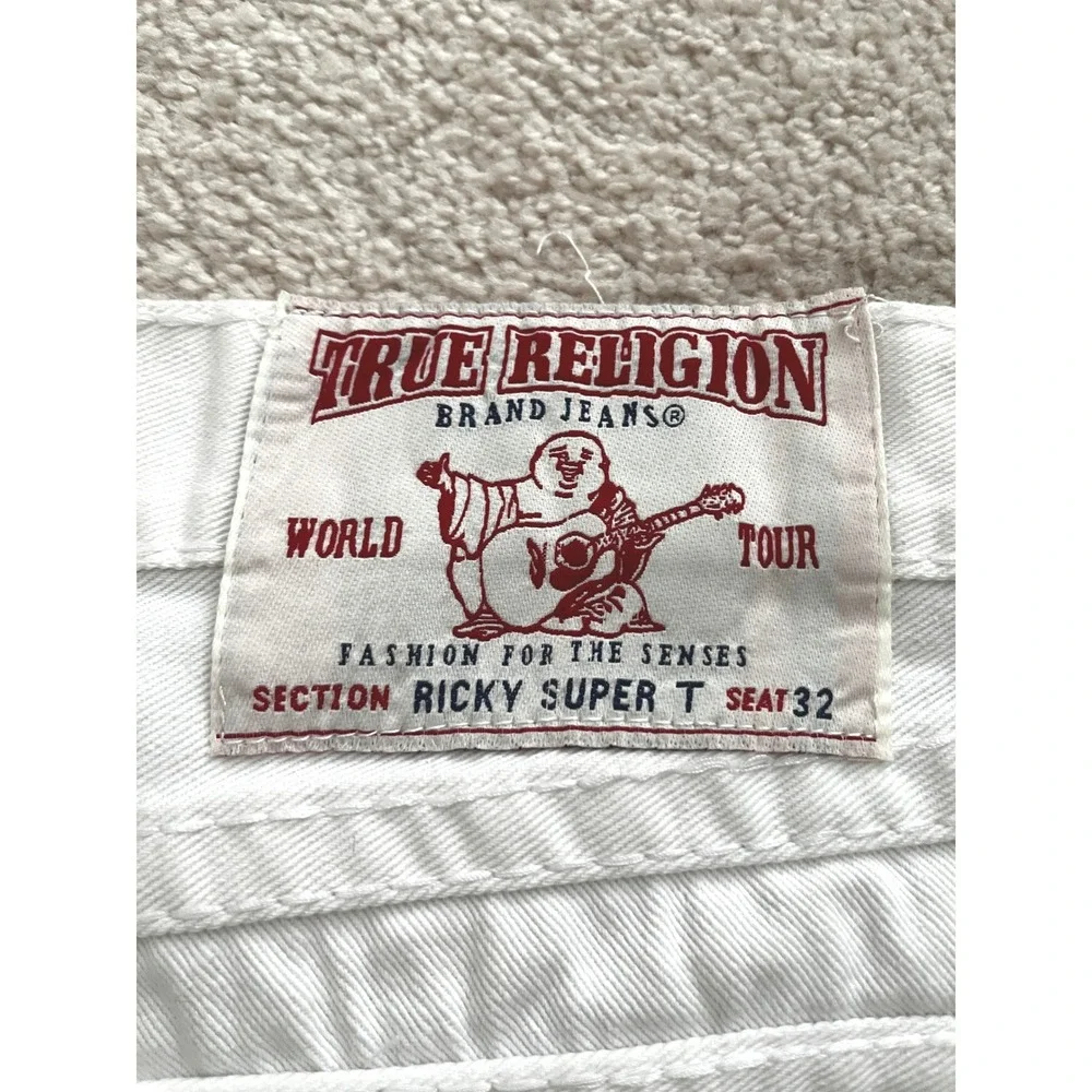 True Religion Men's Ricky Super T Denim White Jeans Made in USA 32x31